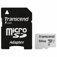 Карта памяти microSDXC 64 GB TRANSCEND UHS-I U1 95 Мб/сек class 10 адаптер TS64GUSD300S-A