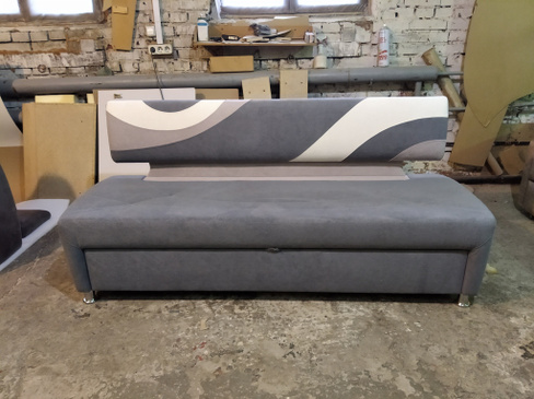 Кухонный диван "Оникс" 210 см., со спальным местом, цвет "серый"