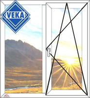 Окно Veka двухстворчатое 1000х1400 поворотно-откидное сп 32 мм