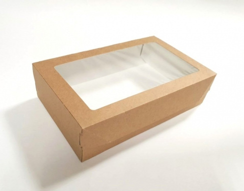 Коробка универсальная с окном 200х120х40 мм бумага крафт 450 шт/ф