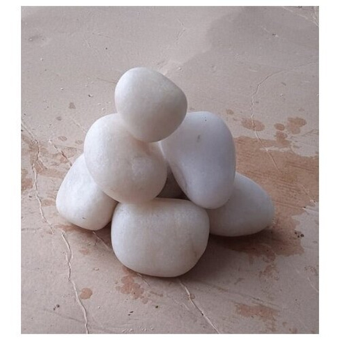 Кварц белый крепкий окатыш (размер 7-15 см) камни для бани и сауны коробка 10 кг www.bazalt.site