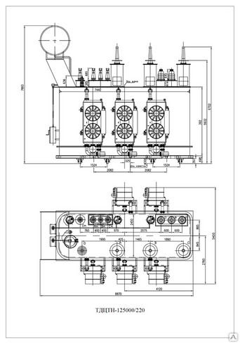 Трансформатор ТДЦТН-125000/220-У1 трехобмоточный