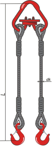 Двухветвевой канатный строп (заплетка) з2СК-2,0/3,0м