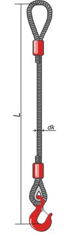 Одноветвевой канатный строп (опрессовка) о1СК-8,0/3,0м