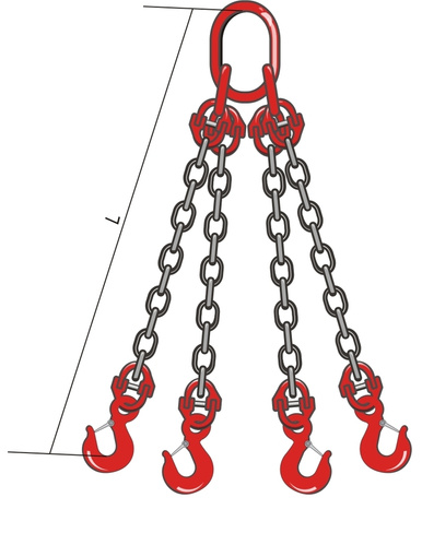 Четырехветвевой цепной строп ц4СЦ-11,2/2,0м
