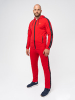Спортивный костюм «Мастер» красного цвета, без манжетов, с принтом