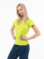 Женская футболка салатового цвета, с V-вырезом