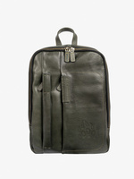 Кожаный рюкзак-компактный цвета зелёного хаки