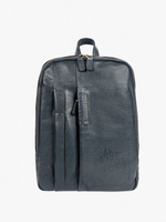 Кожаный рюкзак-компактный синего цвета