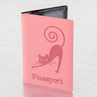 Обложка для паспорта STAFF мягкий полиуретан Кошка персиковая 237615