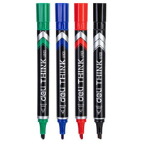 Набор маркеров перманентных Deli EU10101, 4 цвет., 1.5-5 мм, скошенный пишущий наконечник 24 шт./кор.