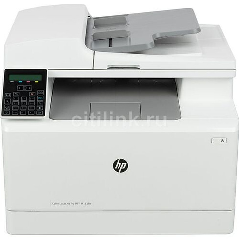 МФУ лазерный HP Color LaserJet Pro M183fw цветная печать, A4, цвет белый [7kw56a]
