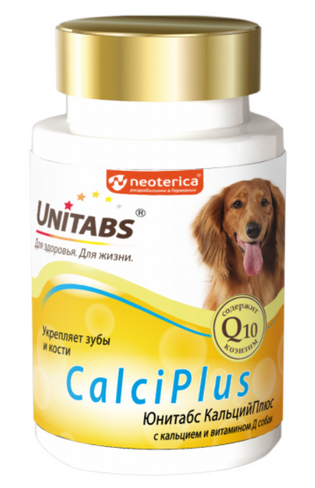 Unitabs CalciPlus с Q10 для собак