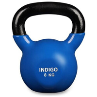 Гиря чугунная обрезиненная INDIGO 08,0 кг IN132 8 кг Черно-синий Indigo