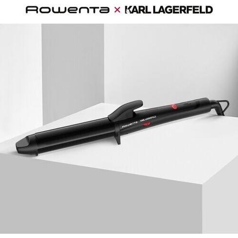 Щипцы для завивки Rowenta Karl Lagerfeld CF323LF0, черный, диаметр 32 мм, время нагрева 60 секунд, регулируемая температ