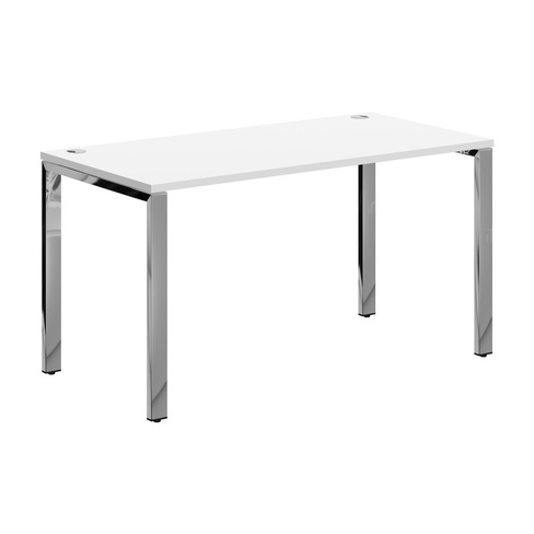 Стол прямой XGST 147.1 Белый/Нержавеющая сталь 1400х700х750 XTEN GLOSS