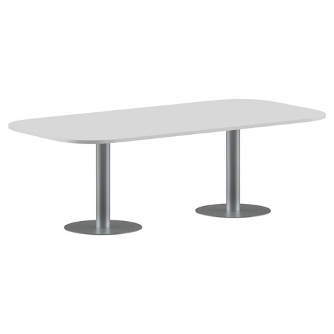 Конференц стол ПРГ-8 Белый/Алюминий 2400х1200х750 IMAGO