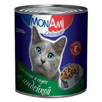 Монами 250гр. консервы для кошек Индейка кусочки в соусе