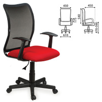 Кресло офисное BRABIX BRABIX "Spring MG-307", с подлокотниками, комбинированное красное/черное TW