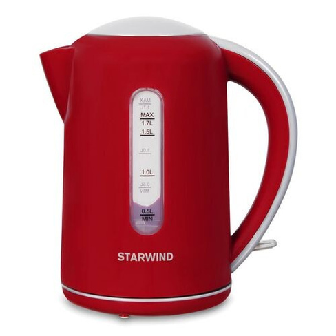 Чайник электрический StarWind SKG1021, 2200Вт, красный и серый
