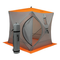 Палатка куб 1,8х1,8 (4серый/1оранжевый) для зимней рыбалки Helios HS-ISC-180OLG