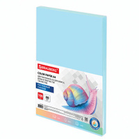 Бумага цветная BRAUBERG А4 80 г/м2 100 л. пастель голубая для офисной техники 112445