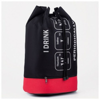 NAZAMOK Рюкзак школьный молодёжный торба, отдел на стяжке шнурком, цвет чёрный/красный