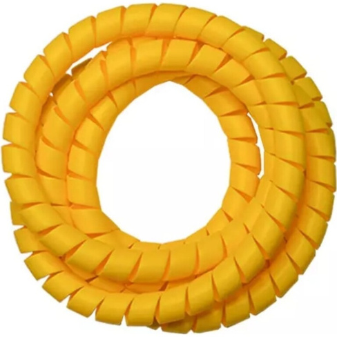 Спиральная пластиковая защита PARLMU SG-26-C12-k2, полипропилен, размер 26, выпуклая поверхность, цвет желтый, длина 2 м