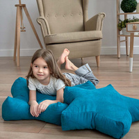 Декоративная подушка-игрушка Старс цвет: бирюзовый (55х55х12)