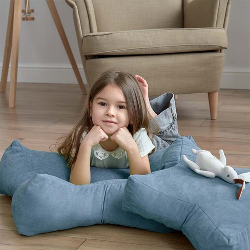 Декоративная подушка-игрушка Старс цвет: голубой (55х55х12)