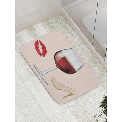 Противоскользящий коврик для ванной, сауны, бассейна JOYARTY Женственный поцелуй