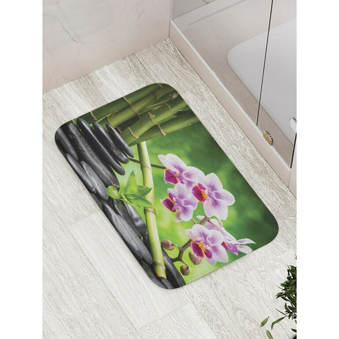 Противоскользящий коврик для ванной, сауны, бассейна JOYARTY Бамбук и цветы
