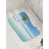 Противоскользящий коврик для ванной, сауны, бассейна JOYARTY Одинокая пальма на пляже