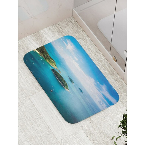 Противоскользящий коврик для ванной, сауны, бассейна JOYARTY Вид на острова