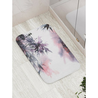 Противоскользящий коврик для ванной, сауны, бассейна JOYARTY Акварельные листья бамбука