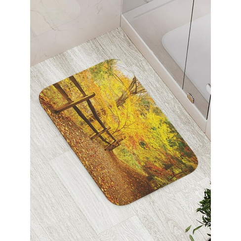 Противоскользящий коврик для ванной, сауны, бассейна JOYARTY Осенняя дорожка