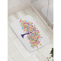 Противоскользящий коврик для ванной, сауны, бассейна JOYARTY Дерево и бабочки