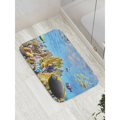 Противоскользящий коврик для ванной, сауны, бассейна JOYARTY Коралловый мир