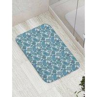 Противоскользящий коврик для ванной, сауны, бассейна JOYARTY Голубой пейсли