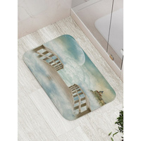 Противоскользящий коврик для ванной, сауны, бассейна JOYARTY Деревянный мост в облаках