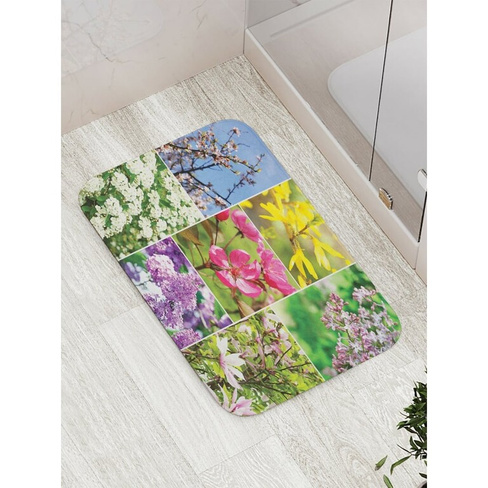 Противоскользящий коврик для ванной, сауны, бассейна JOYARTY Цветочные букеты