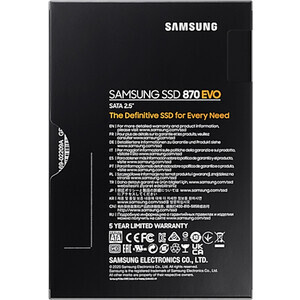 SSD накопитель Samsung 4TB 870 EVO, V-NAND, 2.5'', SATA III, [R/W - 530/560 MB/s] 4TB 870 EVO, V-NAND, 2.5", SATA III, [
