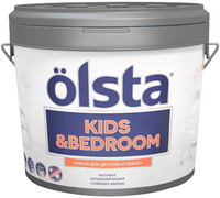 Краска для детских и спален Olsta Kids & Bedroom 2.7 л сияющая светло розовая для нежных акцентов база A №2A Smoked Quar