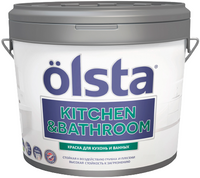 Краска для кухонь и ванных Olsta Kitchen & Bathroom 2.7 л оттенок волн Аландского моря база C №185C Aland Blue 00