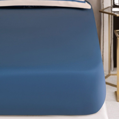 Простыня на резинке Фонтени: цвет: синий (160х200)