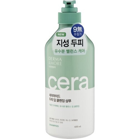 KeraSys шампунь Derma & More Ceramide глубокое очищение для жирной кожи головы, 600 мл DERMA & MORE
