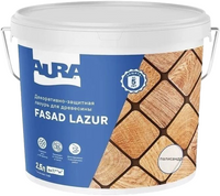 Декоративно защитная лазурь для древесины Aura Аура Fasad Lazur 2.5 л бесцветная